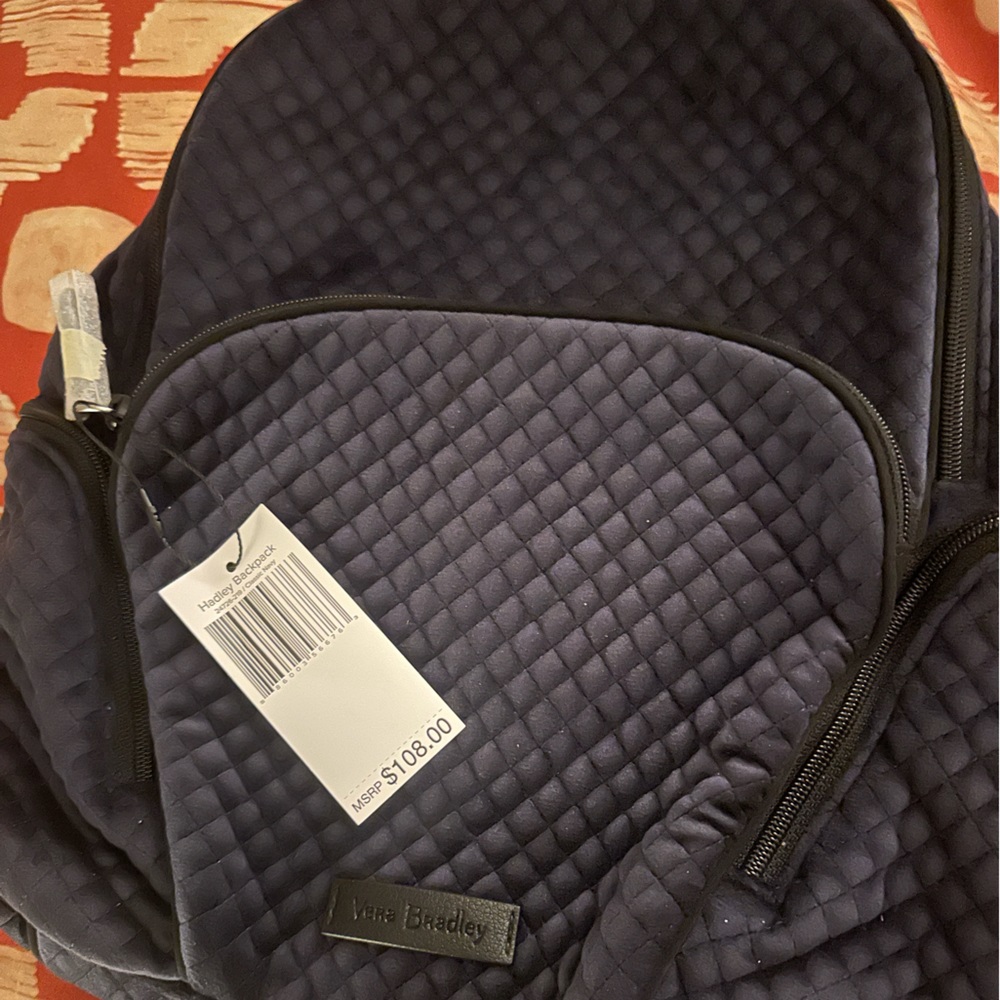 Vera Bradley Small Navy Velvet Backpack NWT